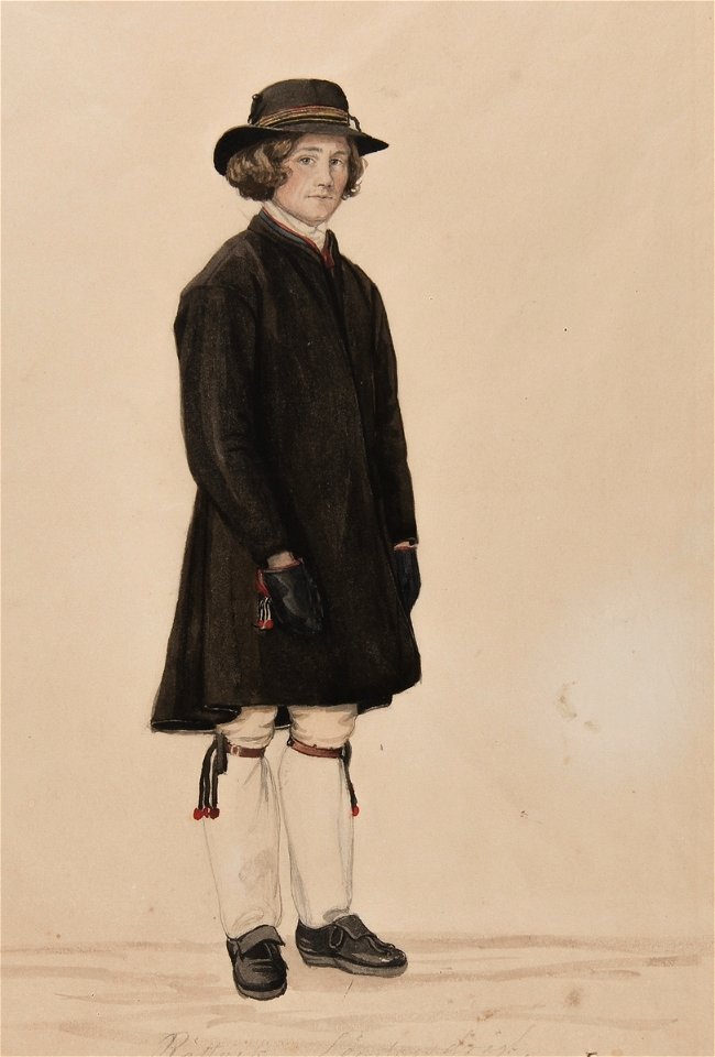Pojke i Rättviksdräkt, söndagsdräkt. Akvarell av P.Södermark - Nordiska museet - NMA.0070059 (cropped)
