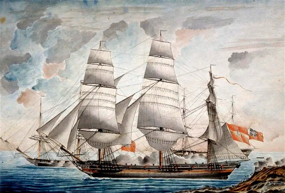 Polish ship Our Lady of Rosario attacked and conquered by British ships, 1809, by Nicolas Cammillieri 1089927X