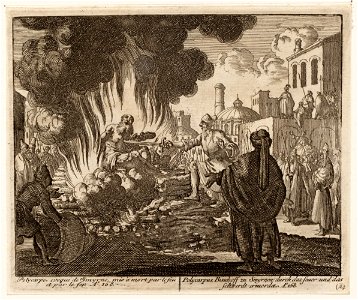 Polycarpus op de brandstapel doorstoken, objectnr A 41863