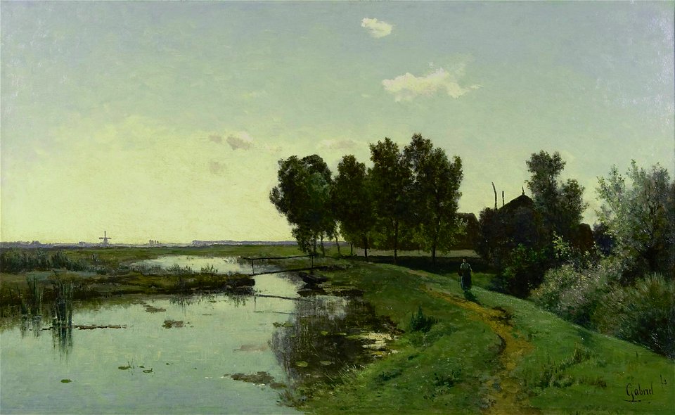 Polderlandschap, door Paul Joseph Constantin Gabriël