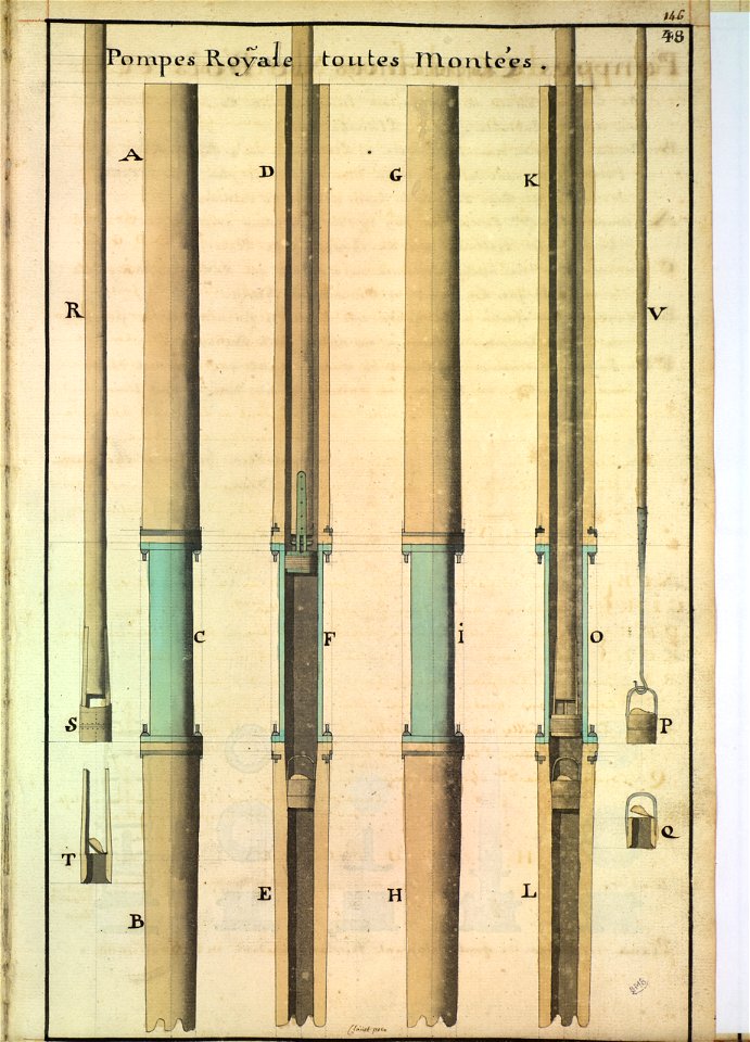 Pompe de cale Godefroy montée XVIIIè siècle