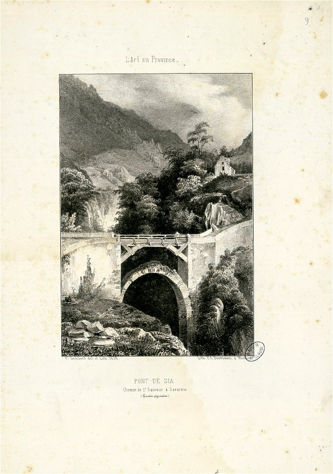 Pont de Sia, Chemin de St. Sauveur à Gavarnie (Hautes-Pyrénées) - Fonds Ancely - B315556101 A GELIBERT 4 009