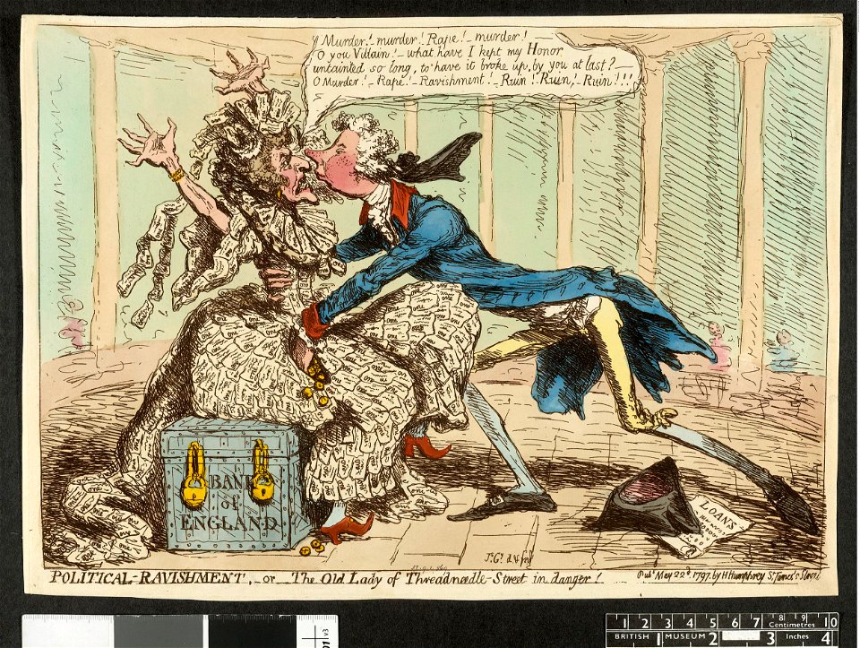 Political-ravishment, or the old lady of Threadneedle-Street in danger! (BM 1851,0901.869 1)