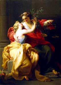 Pompeo Batoni - Peace and Justice. Free illustration for personal and commercial use.