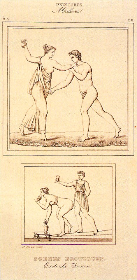 Pompeii - Osteria della Via di Mercurio - Erotic Scene - Print