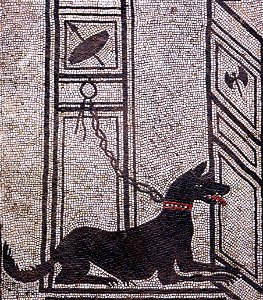 Pompeii - Casa di Paquius Proculus - Watchdog. Free illustration for personal and commercial use.