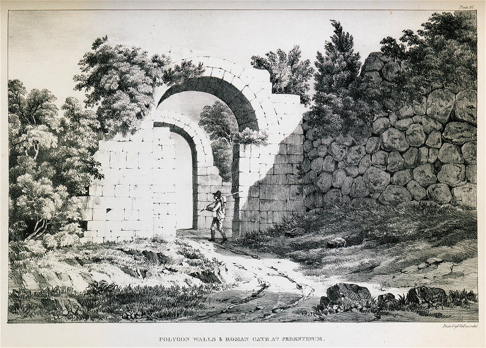 Polygon walls & Roman gate at Ferentinum - Dodwell Edward - 1834