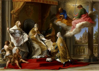 Pompeo Girolamo Batoni - Pope Benedict XIV presenting the Encyclical 'Ex Omnibus' to the Comte de Stainville, later Duc de Choiseul - 61.62 - Minneapolis Institute of Arts