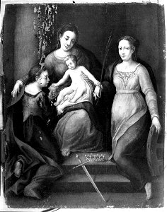 Pomponio Allegri - The Virgin and Child with Saints Mary Magdalene and Catherine of Alexandria - 1938.85 - Fogg Museum