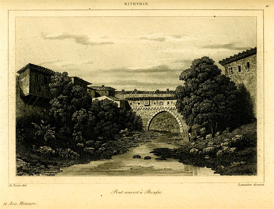 Pont couvert à Broussa - Texier Charles Félix Marie - 1882