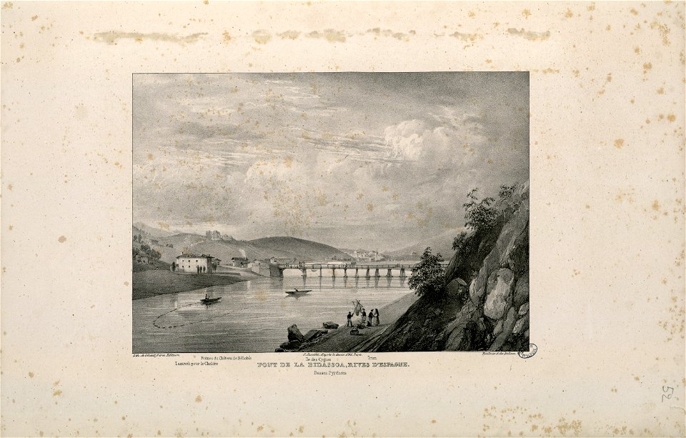 Pont de la Bidassoa, rives d' Espagne (Basses Pyrénées) - Fonds Ancely - B315556101 A JACOTTET 1 055