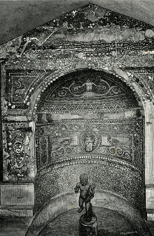 Pompei piccola fontana in mosaico