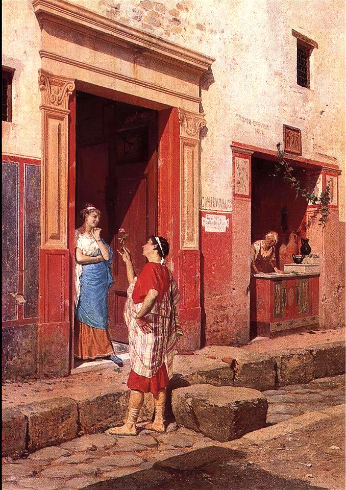 Pompeii Street Scene by Luigi Bazzani, before 1927