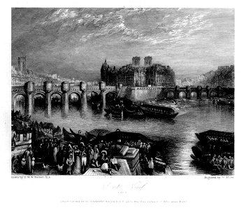 Pont Neuf engraving by William Miller after Turner