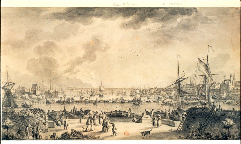Port de Rouen vu de l'Ile de la Croix btv1b7740704r