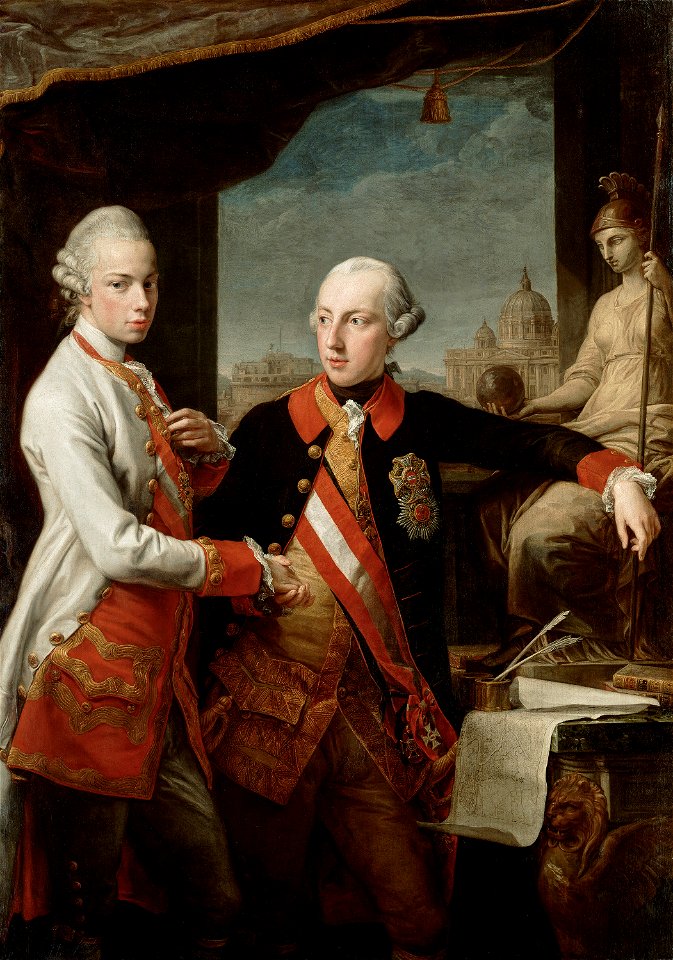 Pompeo Batoni, , Kunsthistorisches Museum Wien, Gemäldegalerie - Kaiser Joseph II. (1741-1790) und Großherzog Pietro Leopoldo von Toskana (1747-1792) - GG 1628 - Kunsthistorisches Museum