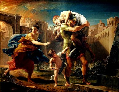 Pompeo Batoni - Aeneas fleeing from Troy, 1753