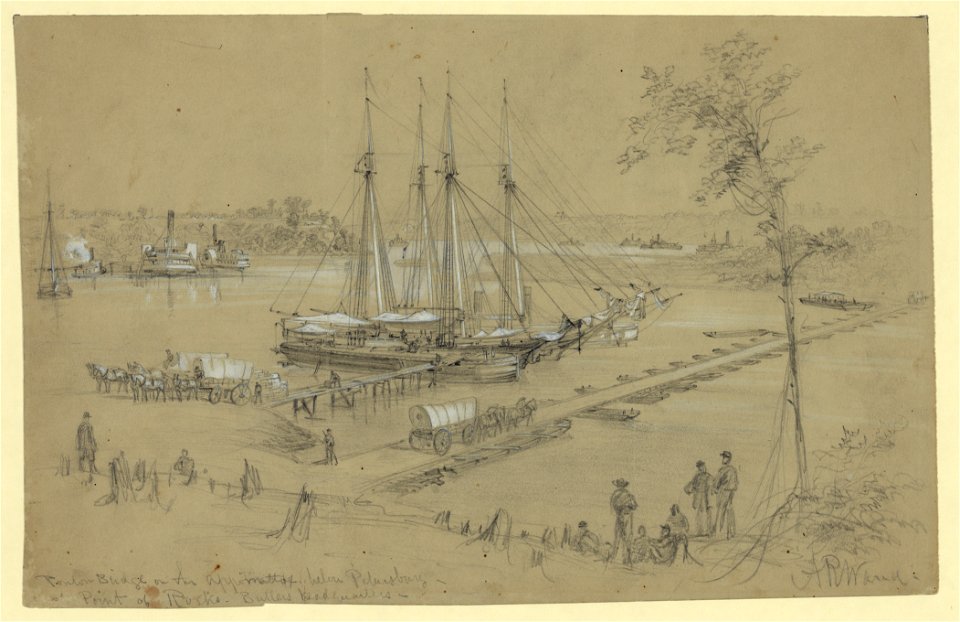Ponton (sic) Bridge on the Appomattox below Petersburg-Point of Rocks-Butlers headquarters LCCN2004660338
