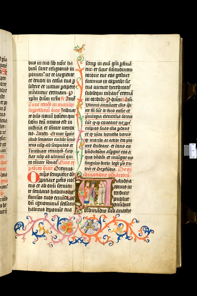 Pontificale Sinte Marie-UBU Hs. 400-f.013r-Wijding van een ostiarius door een bisschop