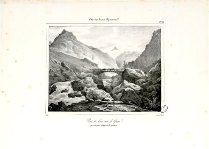 Pont de bois sur le Gave, près du petit village de Pragnières (Hautes Pyrénées) - Fonds Ancely - B315556101 A DEFER 035