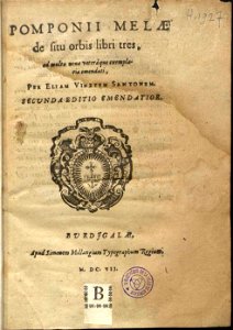 Pomponius Mela - de situ orbis libri tres (1607)
