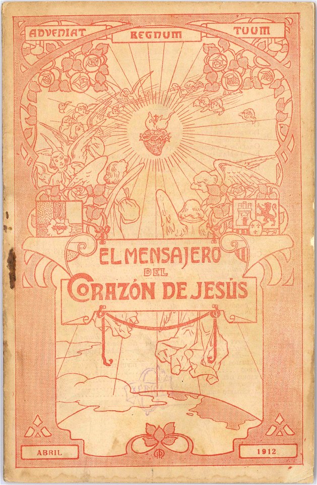 Portada El Mensajero del Corazón de Jesús, Abr 1912, por Mariano Pedrero