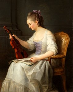 Portait of a violinist (Anne Vallayer-Coster) - Nationalmuseum - 177753