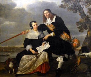 Portrait de Hendryck Henck et de sa femme Catharina Browers - Nicolaes Helt - Musée du Louvre. Free illustration for personal and commercial use.