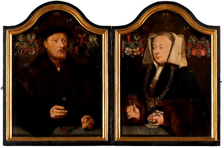 Portrait Diptych of Johann von Rolinxwerth and his Wife, Christine von Sternberg by Bartholomäus Bruyn Mauritshuis 739