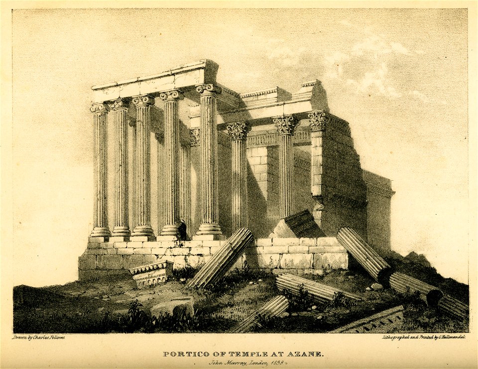 Portico of temple at Azane - Fellows Charles - 1839