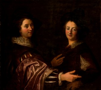 Portrait de Mrs Héron de la Tuilerie et Héron de Courgy, en costume flamand