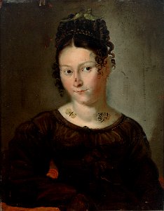 Portrait einer jungen Frau mit Vogel und Insekten