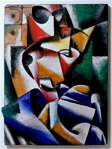 Portrait of a Lady (Plastic Drawing) (Lyubov Popova, 1915). Free illustration for personal and commercial use.
