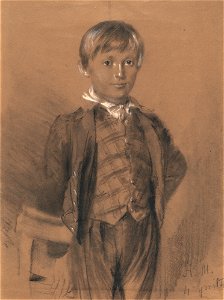 Portrait of a boy - Adolph von Menzel. Free illustration for personal and commercial use.