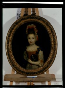 Portrait de jeune fille au chien - anonyme - musée d'art et d'histoire de Saint-Brieuc, DOC 46