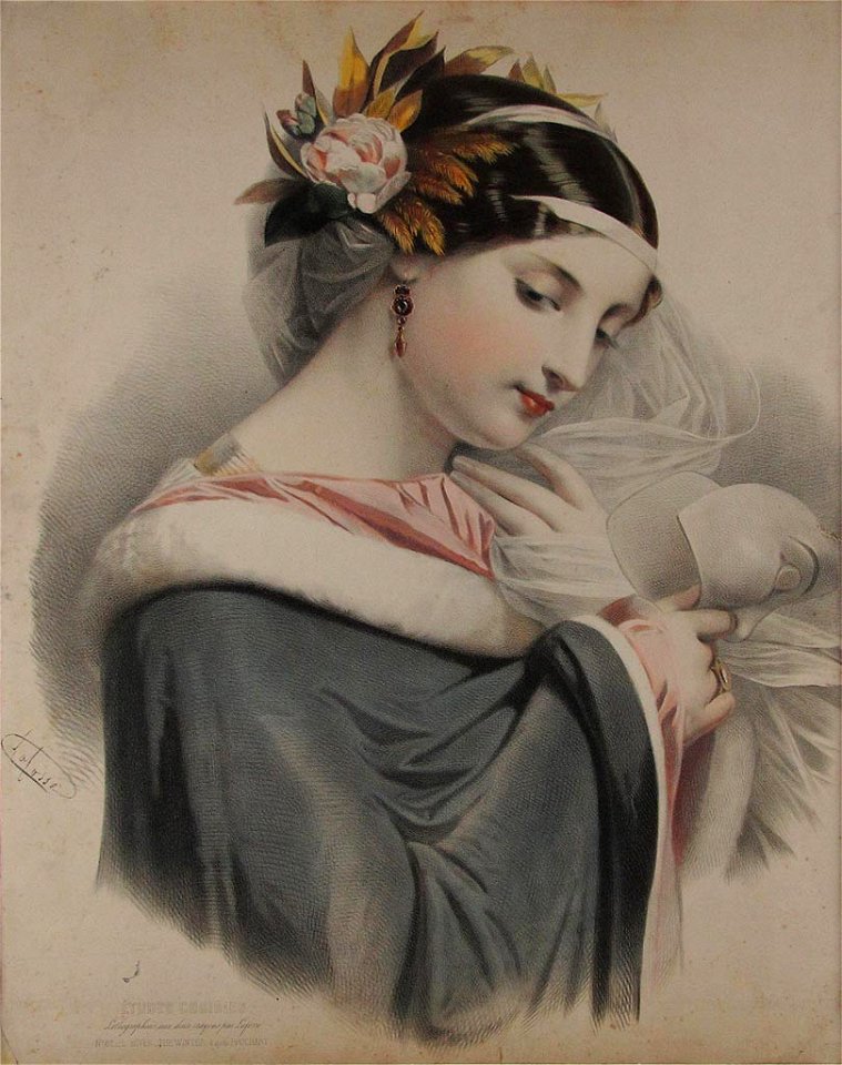 Portrait einer jungen Frau mit Maske in der Hand