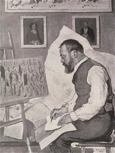 Portrait des Malers Ferdinand Hodler, von Emil Orlik, 1911