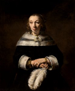 Portrait of a Lady with an Ostrich-Feather Fan, Rembrandt van Rijn, c. 1656, National Gallery of Art, Washington