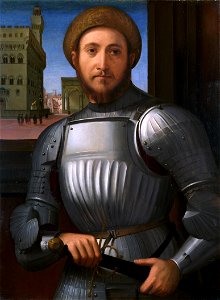 Portrait of a Man in Armour (by Francesco Granacci). Free illustration for personal and commercial use.