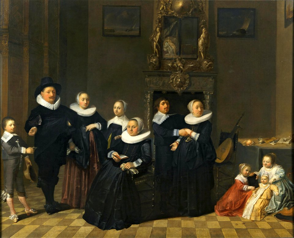 Portrait of a family in an elegant interior