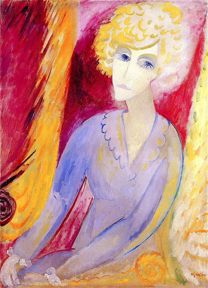 Portrait of a Woman on a red Background