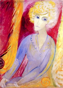Portrait of a Woman on a red Background