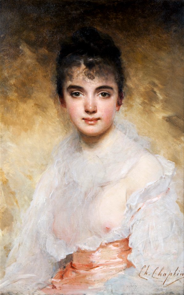 Portrait of a young woman, by Charles Chaplin