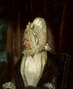 Portrait of a lady in white bonnet