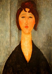 Portrait of a Young Woman, Amedeo Modigliani, 1918, New Orleans Museum of Art. Free illustration for personal and commercial use.