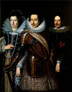 Portrait Maria Magdalena von Österreich mit Cosimo II. und Ferdinandino II