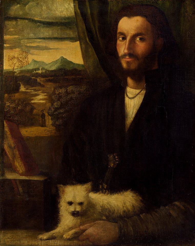 Portrait of a Man with a Dog A14600