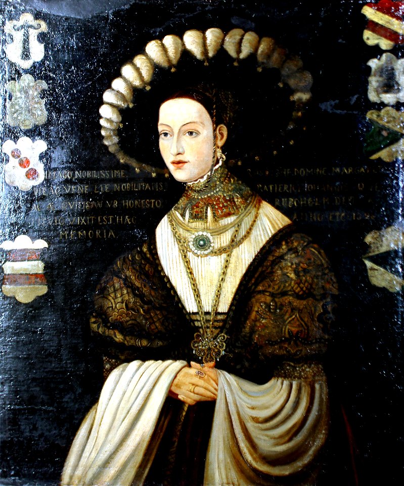 Portrait of a German lady with coats of arms 1528