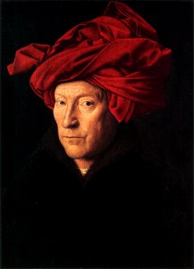 Portrait of a Man in a red turban (by Jan van Eyck). Free illustration for personal and commercial use.