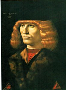 Portrait of a young man - Ambrogio de Predis. Free illustration for personal and commercial use.